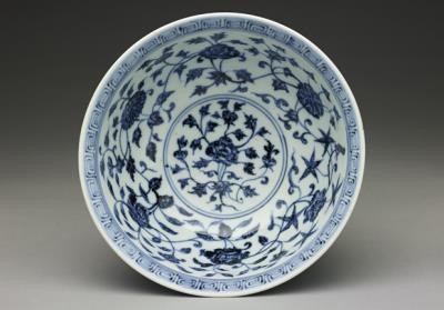 图片[2]-Bowl with four-seasons flowers decoration in underglaze blue, Ming dynasty, Yongle reign (1403-1424)-China Archive